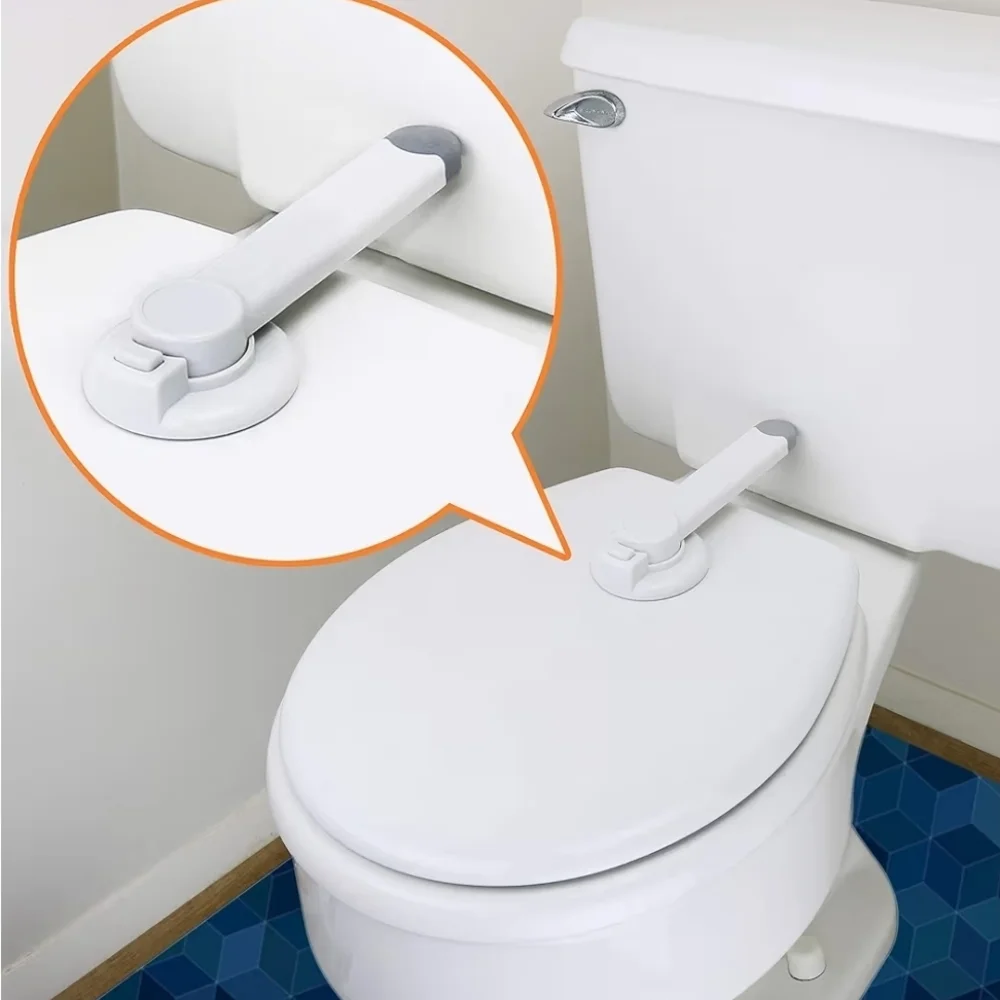 White Toilet Seat Safety Lock 2 Pieces